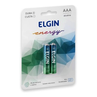 Pilha Alcalina AAA - Elgin 1.5V - 1 cartela com 2 unidades
