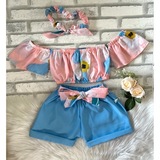 short + blusa + tiara para meninas infantil moda blogueirinha pronta entrega (2)
