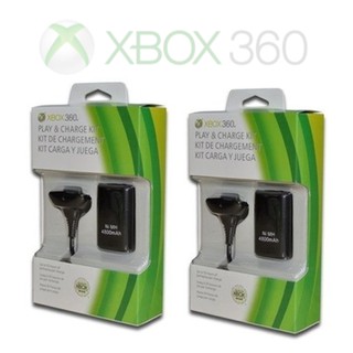 2 Baterias Recarregáveis Slim Para Controle De Xbox 360 Com Cabo Carregador