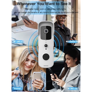Garantia de autenticidade T30 series Tuya inteligente de baixa potência sem fio com vídeo campainha interfone monitor de celular (7)