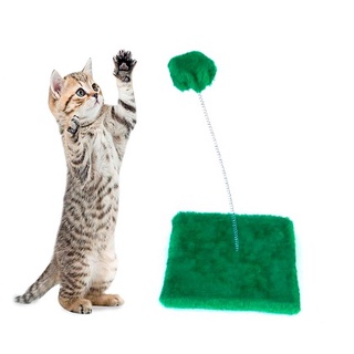 Brinquedo interativo para gato mola maluca balança pompom base verde arranhador !!! (1)
