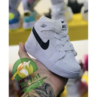 Tênis Infantil Jordan Cano Alto - Branco e Preto - Promoção Nike Limitada !!!