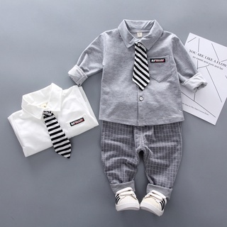 Infant Clothing Kids Plaid Suit Newborn Clothes Baby Set Formal Gentleman 3Pcs Outfit
