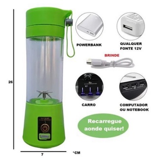 Mini Liquidificador Portátil Shake Take Juice Cup 6 Lâminas Recarregável (7)