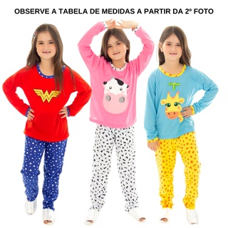 Pijama Feminino Infantil / Pijama Manga Longa / Roupa de Dormir / Pijama de Inverno (1)