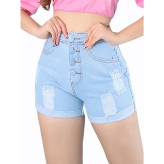 Shorts bermuda jeans feminino cintura alta destroid cos alto moda feminina (1)