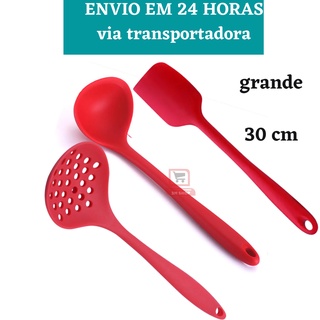 Kit Utensílios Cozinha Silicone Concha Espumadeira Espátula Pão Duro (1)