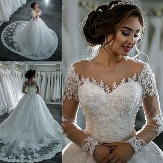 Vestidos De Noiva 2020 Elegante A-Line Suknia Slubna Vestido De Noiva Tulle Apliques Frisada Princesa Vestidos De Casamento Do Laço Trouwjurk