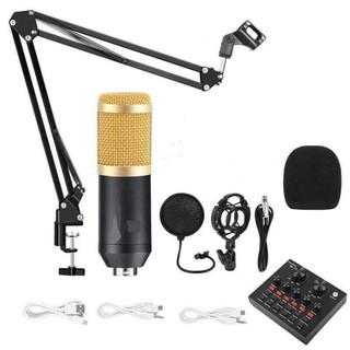 Kit de Placa de som V8 microfone condensador multifuncional PC Laptop e Celular (2)