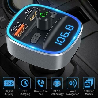 Car kit Bluetooth FM Rádio transmissor QC3.0 MP3 Players Adaptador Carregamentos USB (1)