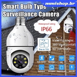 💡【Câmara E27/A9】 WiFi luz inteligente LED 360 Sem Fio Panorâmica Segurança Doméstica CCTV Lâmpada IP