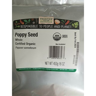 25g semente de papoula orgânica certificado USDA