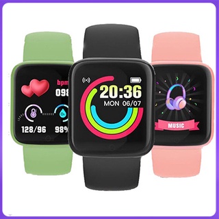 Macaron Y68 Bluetooth 5.0 Smart Watch Touch Screen Wristband With Waterproof Fitness Tracker Heart Rate & Calories Monitor