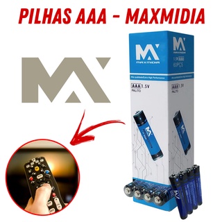 Kit 4 Pilhas Palito AAA / Pequena AAA MaxMidia Alta Potência para eletrônicos
