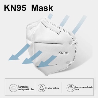 KIT 5 Máscara Mascara N95 Proteção Facial 5 Camadas Com Clipe Nasal Respiratória Kn95 (5)
