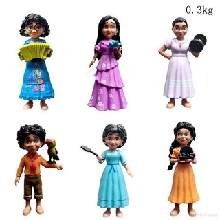 6 Pcs Encanto Action Figure Modelo Bonecas Brinquedos Para Crianças Home Decor Desktop Ornamento Do Presente Decorações Bolo De Aniversário