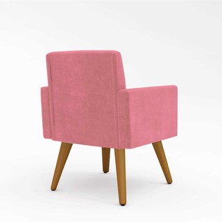 Kit 02 Cadeiras Poltronas Decorativa Sala Oferta - Cor Rosa (5)