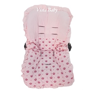 Capa para Bebê Conforto + Apoio Redutor de Corpo + Capota/ Protetor de Sol Coroas Rosa Menina (9)