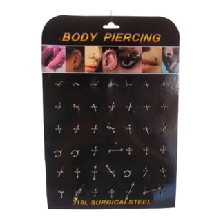 Cartela com 42 Piercings Piercing - Ótima qualidade e Pronta entrega para o brasil