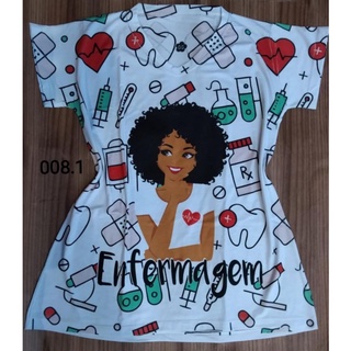 Camiseta Blusa feminina unissex Enfermagem Afro(008.1). T-Shirts