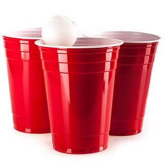 Copo Americano 400ml Vermelho Red Cup Beer Pong - 25 Unid