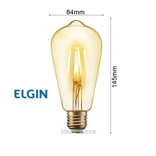Lâmpada Filamento LED ST64 4W Bivolt 2200K Âmbar Elgin
