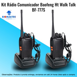 Kit Rádio Comunicador Baofeng Ht Walk Talk ATÉ 12KM BF-777S Pronta entrega