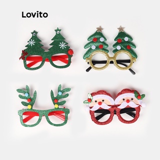 Lovito Coleção Santa Verde Árvore de Natal Óculos Cosplay Acessórios A07015 (Colorido)
