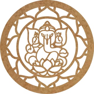 Quadro Mandala Decoração Parede Ganesha E Flor De Lotus MDF