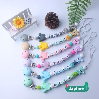 Daphne Prendedor De Chupeta De Silicone Colorido Não Tóxico Com Pingente De Urso Fofo Para Dentição Do Bebê / Multicolorido (1)