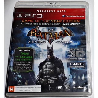 Jogo Batman Arkham Asylum Playstation 3 Ps3 Mídia Física Original Usado