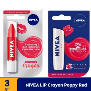 Nivea Popy Lip Crayon Vermelho/Cuidado Com A Moisature & Red Balm 4,8 G/5,5 mL (1)