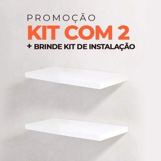 Kit 2 Prateleiras Branca + GRÁTIS KIT DE INSTALAÇÃO