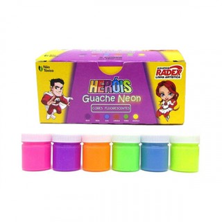 Tinta Guache 6 Cores Neon 15 ml Radex