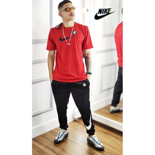 Kit Camiseta Nike Masculina Dri Fit + Calça Jogger Com Refletivo Pronta Entrega