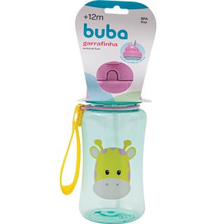 Garrafinha Garrafa Copo Infantil Squeeze Animal Fun com Canudo Em Silicone e Alca 400 ml Buba Baby (5)