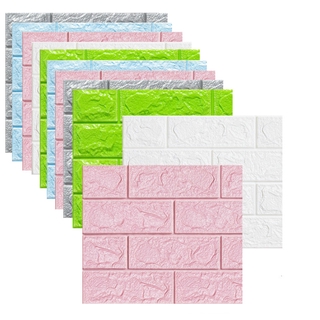 Foam 3D Tile Brick Wall Sticker Self-Adhesive DIY Wallpaper Panels Decor