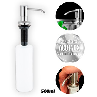 Dispenser e Dosador Inox 303 Polido de detergente sabão liquido para Bancada Embutir WT-F25 2C - Westing