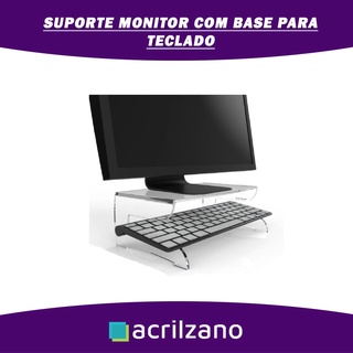 Suporte ergonomico para monitor Acrilico puro apoio teclado (3)