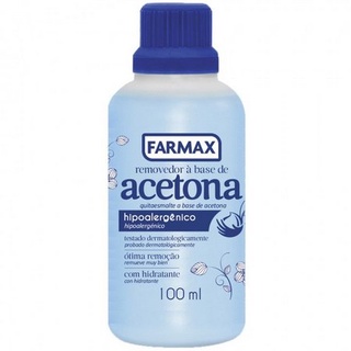 Removedor de Esmalte a base de Acetona Farmax 100ml Hipoalergênico