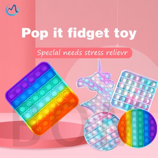 1x Foxmind Push Pop-it Fidget Toy collectibles se Bolha Unicórnio Quadrado Sensory Brinquedo Alívio Do Estresse Necessidade Especial (9)