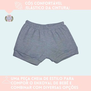 Shorts Para Bebê Suedine liso Menino Menina Premium (3)