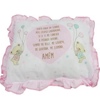 Travesseiro de Oração com Babado para Bebês 35cm X 28cm - Berço - Infantil - Enxoval - Quarto do Bebê