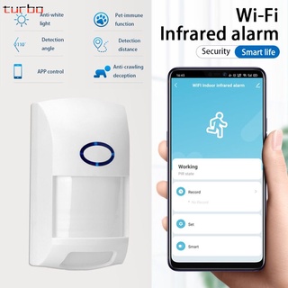 Detectores infravermelhos Tuya Smart WiFi Alarme do sensor de movimento compatível com Tuya APP Smart Life APP