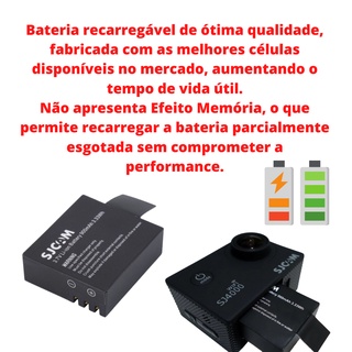 Kit 2 Bateria para Camera Sjcam Sj4000 Sj5000 M10 4k Sport Hd 1080p Tomate Eken Promoção (2)