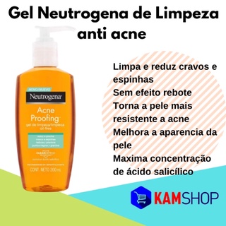 Gel Neutrogena Anti acne espinha sabonete limpeza proofing 200ml cuidado com a pele redutor de espinhas e cravos