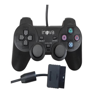 Kit C/ 2 Controles Manete Ps2 Playstation 2 Joystick Com Fio