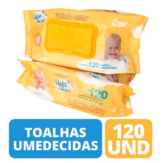 Lenço / toalhas umedecidas upa bebê com 120 unidades