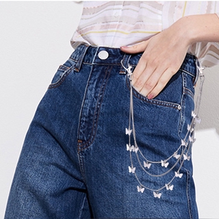 Punk Street Butterfly Belt Waist Chain Male Women Pants Chain Multi Layer HipHop Hook Trousers Keychain Jewelry YUE (6)