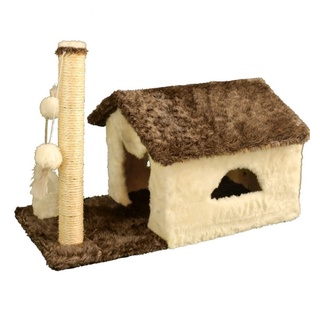 Arranhador gato casa base com 2 brinquedos .